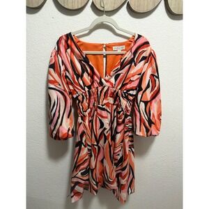 SHE + SKY Orange & Black dress Size S